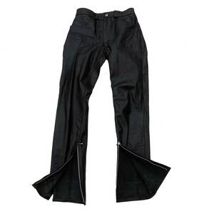 オリジナル当時　JOHNSONS / LA ROCKA! Leather Trousers ラロッカ レザーパンツ30黒 革パン本革レザーボールチェーンファスナー付き666