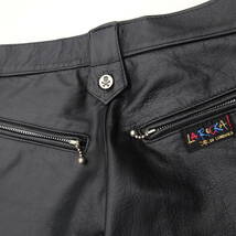 オリジナル当時　JOHNSONS / LA ROCKA! Leather Trousers ラロッカ レザーパンツ30黒 革パン本革レザーボールチェーンファスナー付き666_画像8