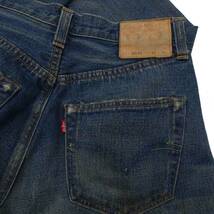 良好99年　LEVIS リーバイス 47501 0117 Lot501XX 米国製 501XX 復刻 ボタンフライ 革パッチ デニム32 片面ビッグＥバレンシア　加工デニム_画像4