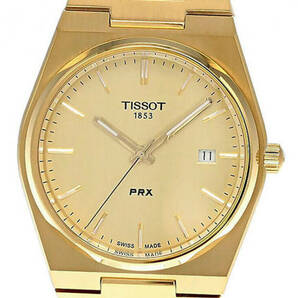 ほぼ新品 TISSOT ティソ 腕時計 PRX 40mm ピーアールエックス T137.410.33.021.00 PRX クォーツ ウォッチ ゴールドの画像1