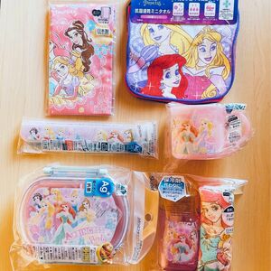 新品☆ディズニープリンセス お弁当箱 セット 箸箱 コップ コップ袋 おしぼり ミニタオル プリンセス ディズニー