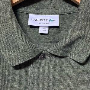 美品★LACOSTE/ラコステ CLASSIC FIT 半袖 鹿の子 ポロシャツ グリーン FR 4 US Mの画像3