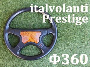  Italvolanti prestige 360Φ italvolanti Prestige black leather & wood pad steering gear steering wheel horn button that time thing 