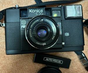 Konica C35 AF フィルムカメラ　動作未確認　コニカ　ジャスピンコニカ　ケース付き