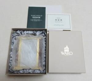 ★平成・未使用の品★【　 和光　WAKO　クロック　SHK004G　(OB 467G)　置時計　 　　1点 　】ゴールド/木目　