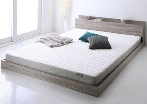  semi-double bed mattress * shelves * outlet attaching light gray gray floor bed low bed semi-double 