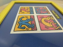 当時物　額付ポスター　アートポスター　 キース・ヘリング　keith haring インテリア　フレーム付　飾り物　壁飾り　ヴィンテージ　置物_画像8