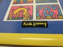 当時物　額付ポスター　アートポスター　 キース・ヘリング　keith haring インテリア　フレーム付　飾り物　壁飾り　ヴィンテージ　置物_画像2