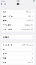 SIMフリーiPhone8 256GB ローズゴールドMQ852J/A 送料無料iOS16.7バッテリー82%SIMロック解除済み判定◯_画像5