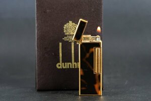 【dunhill】ダンヒル 高級ガスライター べっ甲柄 喫煙具 石詰まり 動作未確認 ジャンク品【QG4】