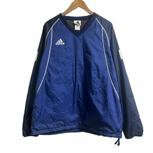 adidas アディダス　ウインドブレーカー ナイロン　ブルー　ネイビー　XO 長袖　スポーツ