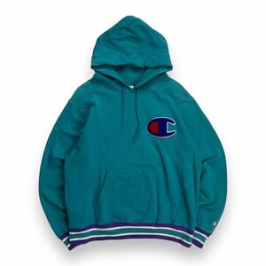 Champion チャンピオン ビッグCロゴ プルオーバー パーカー スウェット ターコイズブルー XL