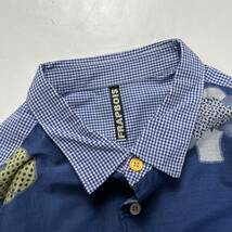 FRAPBOIS フラボア コットンシャツ チェックシャツ 柄シャツ ブルー系 3サイズ_画像4