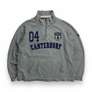 大きめサイズ Canterbury カンタベリーハーフジップ スウェット トレーナー グレー XL ラグビー