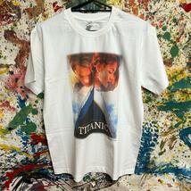 タイタニック レトロ リプリント Tシャツ 半袖 メンズ 新品 個性的 白 レオナルド・ディカプリオ、 ジェームズ・キャメロン Titanic_画像1