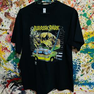 ジュラシックパーク レトロ リプリント Tシャツ 半袖 メンズ 新品 個性的 Jurassic Park 映画 レトロ ハイデザイン ティラノサウルス