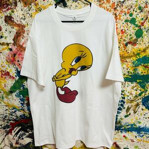 トゥイーティー リプリント Tシャツ 半袖 メンズ 新品 個性的 白 ホワイト ルーニー・テューンズ バニー BUNNY アメコミ 可愛い