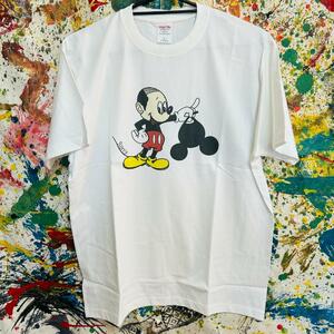 Surprise ミッキー Tシャツ 半袖 メンズ 新品 個性的 白 攻め ハゲMicky あきらめない心 ホワイト ティーシャツ ハイデザイン