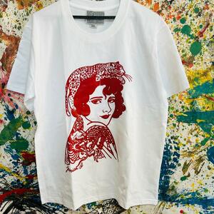 豹女性 レトロ Tシャツ 半袖 メンズ 新品 個性的 DOPE 入れ墨 タトゥー HIPHOP ラッパー ホワイト お洒落 ストリート ティーシャツ XL ２XL