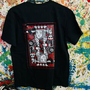 トランプ KING Tシャツ 半袖 メンズ 新品 個性的 DOPE 黒 ブラック　ティーシャツ ドープ HIOHOP ストリート Horror