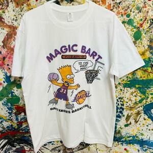 シンプソンズ リプリント Tシャツ 半袖 メンズ 新品 個性的 白 レイカーズレブロン・ジェームズ コービー・ブライアント 渡邊雄太 八村塁