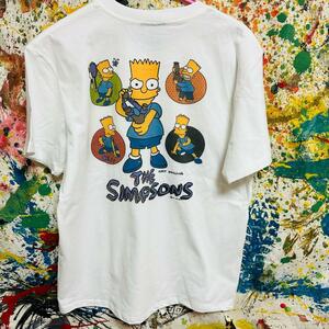 シンプソンズ バート リプリント Tシャツ 半袖 メンズ 新品 個性的 白 ホワイト The Simpsons