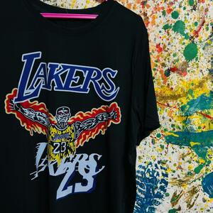 レイカーズ リプリント Tシャツ 半袖 メンズ 個性的 黒 NBA バスケ コービーブライアント LAKERS 八村塁 ステフィンカリー アイバーソン