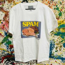 ＳＰＡＭ レトロ リプリント Tシャツ 半袖 メンズ 新品 個性的 白 ホワイト XL ２XL ティーシャツ ハイデザイン アメリカン_画像1