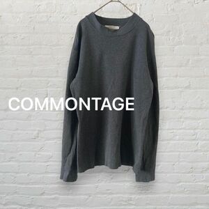 COMMONTAGE コモンタージュ グレー ハイネック長袖 ロンT メンズ ロングTシャツ カジュアル シンプル【L】 コットン