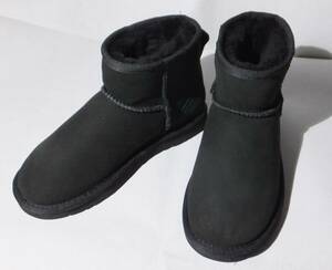 UGG S/N5854 クラシックミニ ムートンブーツ 黒 22cm ★Mw1755