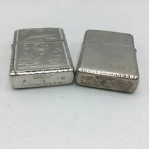 D27●【2点セット】火花確認済み zippo ジッポー オイルライター ベネチアン / 狼 喫煙グッズ 喫煙具 現状品 ●_画像7