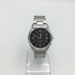 K29●【ソーラー/稼働】CITIZEN シチズン REGUNO レグノ H415-S057515 デイト ラウンド メンズ腕時計 社外ベルト 現状品 ●