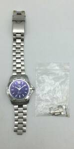 G46●【AT/不動品】TAG HEUER タグ・ホイヤー アクアレーサー WAF2110 300M 紺系文字盤 ※ベルト切れ メンズ腕時計 ジャンク 現状品 ●