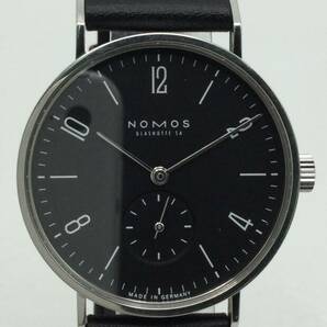 F27●【手巻き/不動】NOMOS Glashtte ノモス グラスヒュッテ デイト スモセコ 黒文字盤 ※巻き上げ不良 メンズ腕時計 ジャンク 現状品 ●の画像1