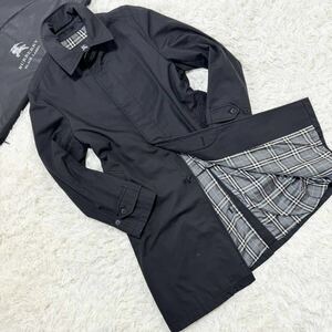 バーバリーブラックレーベル ステンカラーコート 比翼 ノバチェック BURBERRY BLACK LABEL アウター ブルゾン ジャケット ロング トレンチ