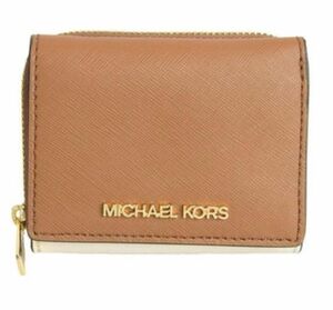 未使用　Michael Kors マイケルコース　 レザー　本革　財布　ミニ財布　三つ折り財布　キャメル　d35f1gtvz5l