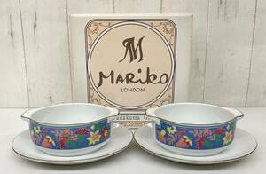 未使用品 ＊MENARD メナード化粧品 ＊MARIKO 忠隈マリコ 忠隈真理子 ＊グラタンセット 金彩 ボタニカル 小花柄 白磁 洋食器 電子レンジ 可