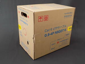 【新品】　日本製線 1Gbps伝送対応 Cat.6 U/UTP スタンダードケーブル 0.5-4P NSGDT6(YW) 300m巻 黄色　4【未開封】