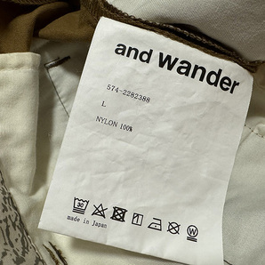 未使用 and wander アンドワンダー ナイロンパンツ カーキ メンズ L 574-2282388の画像5