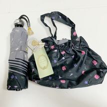 処分！新品 ラデュレ 雨傘 傘 折りたたみ傘 収納袋付 黒 N_画像1