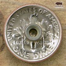 ●コンチョ ネジ式　アメリカ　10セント　ルーズベルト　ダイム　人物　17.5mm　ネジ ボタン コイン パーツ_画像2