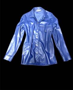 ZARA / UP leather Blue shirt men'