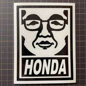 【カッティングステッカー】本田宗一郎ステッカー OBEY風 ホンダ HONDA 似顔絵 本田技研工業 カブヌシ グロム gb350 シビック インテグラの画像2