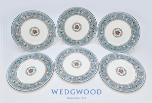 ウェッジウッド Wedgwood英国製■フロレンティーンターコイズ [デザート パン等に 径20.5㎝]プレート皿６客■ファインボーンチャイナ9584■