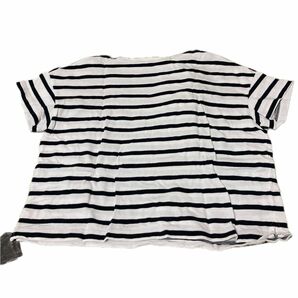 無印良品　ボーダー　カットソー　トップス　S 白　コットン　muji Tシャツ 半袖