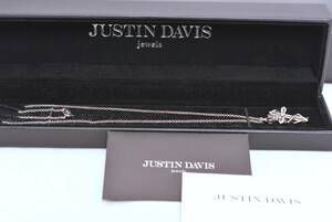 【美品】☆JUSTIN DAVIS（ジャスティン デイビス）LAFITTE SKULL ネックレス / SILVER925/CZ / スカル / クロス　ペンダント