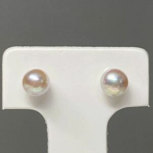 [ rarity color 5.7mm]K18 natural ... pearl .. gloss eminent 0.8 gram direct connection earrings Akoya pearl Akoya pearl pearl jewelry