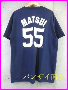 【送料300円可】4230s1◆美品です◆当時物◆Majestic社◆ヤンキース yankees【松井秀喜 ♯55】MLB メジャーリーグ ユニフォームTシャツ L