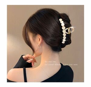 【韓国パール】バックヘッドヘアクリップ 大 メタルクリップ シャーククリップ ヘアクリップ ヘアアクセサリー バンスクリップ