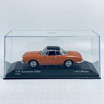 絶版品 希少モデル MINICHAMPS ミニチャンプス 1/43 1966年型 Volkswagen フォルクスワーゲン Karmann Ghia カルマンギア 1600 オレンジ_画像3